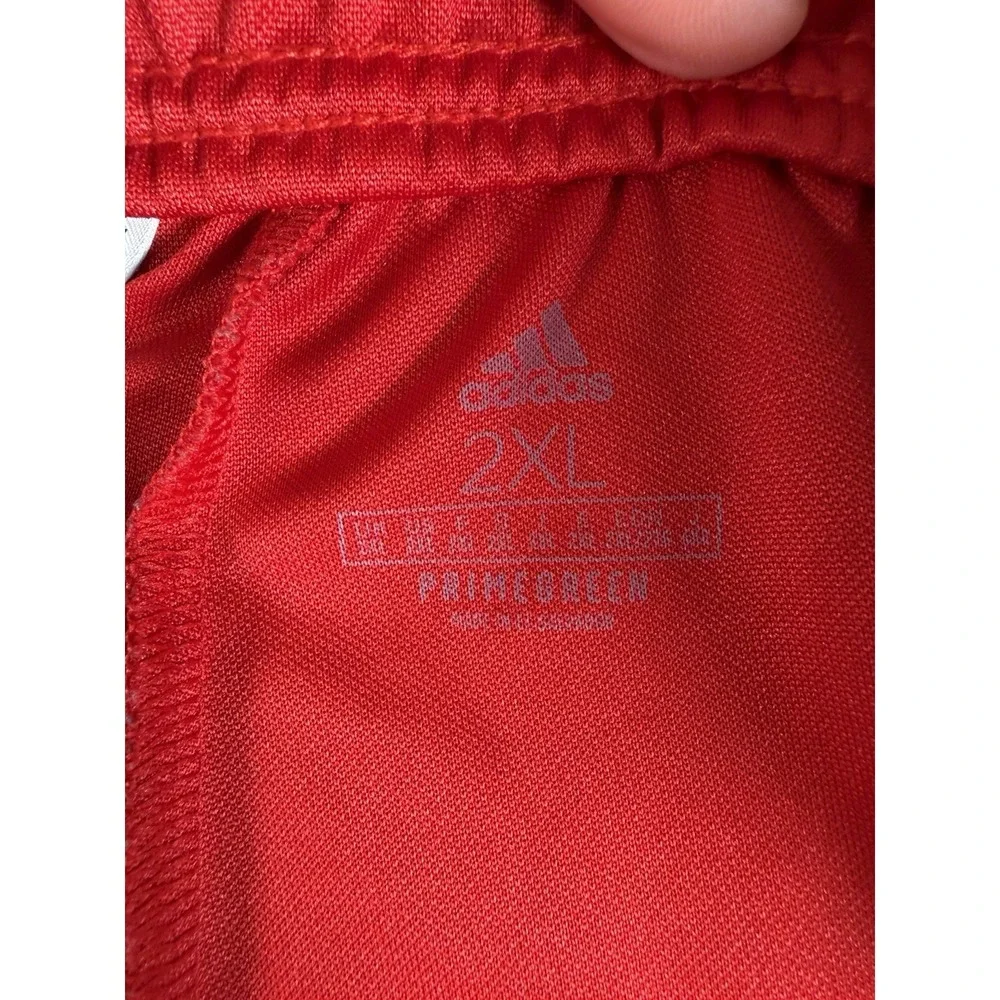 Adidas Track Pants‎ Mens 2XL Red AEROREADY Mesh Stripe Ankle Zip Pockets GT6841